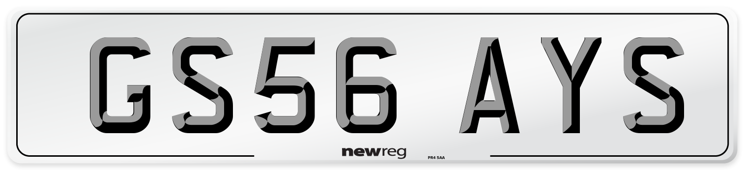 GS56 AYS Number Plate from New Reg
